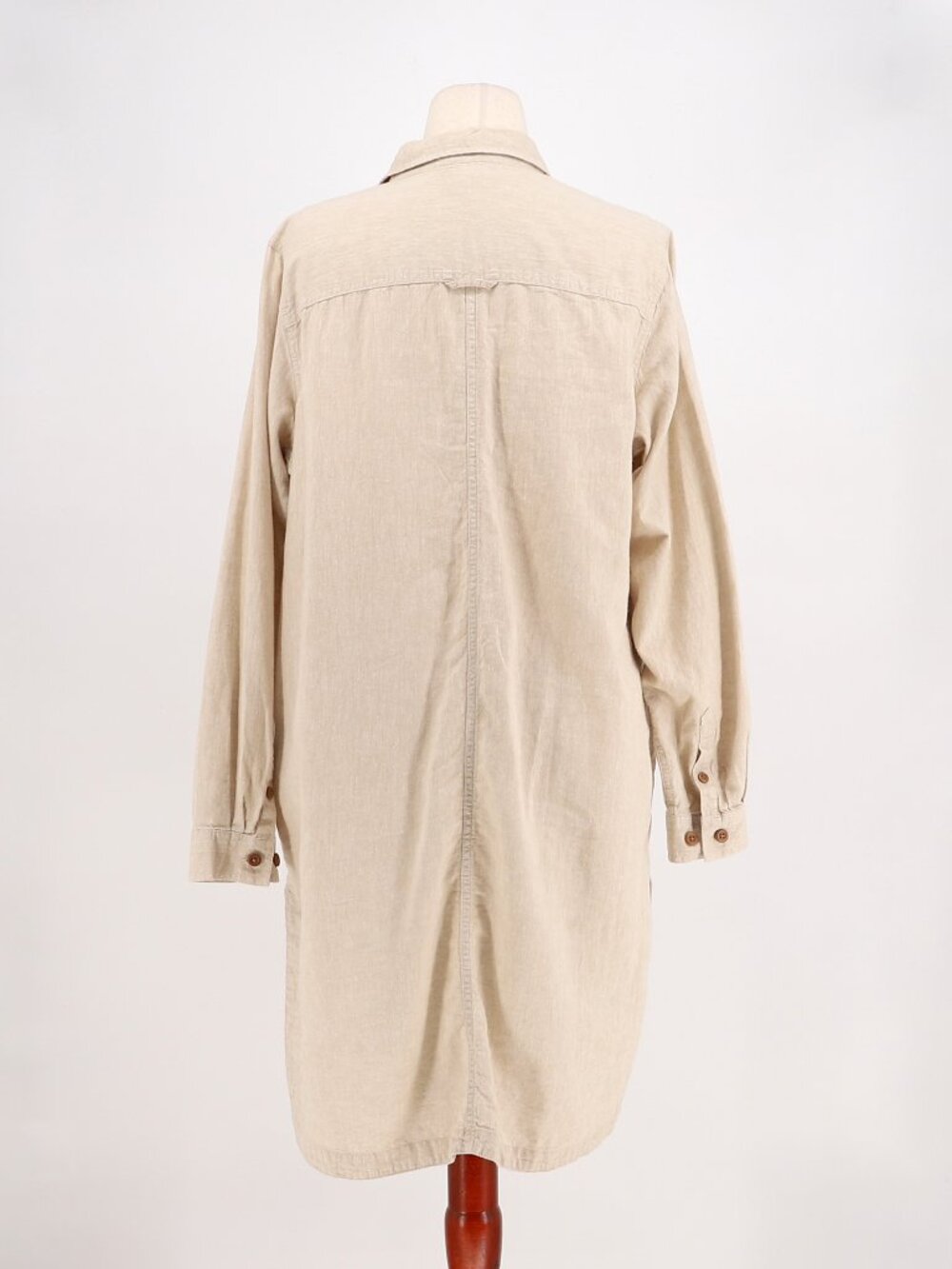 DULUTH TRADING CO. Women's Artisan Hemp Duster Shirt in Beige Size L - Picture 5 of 7